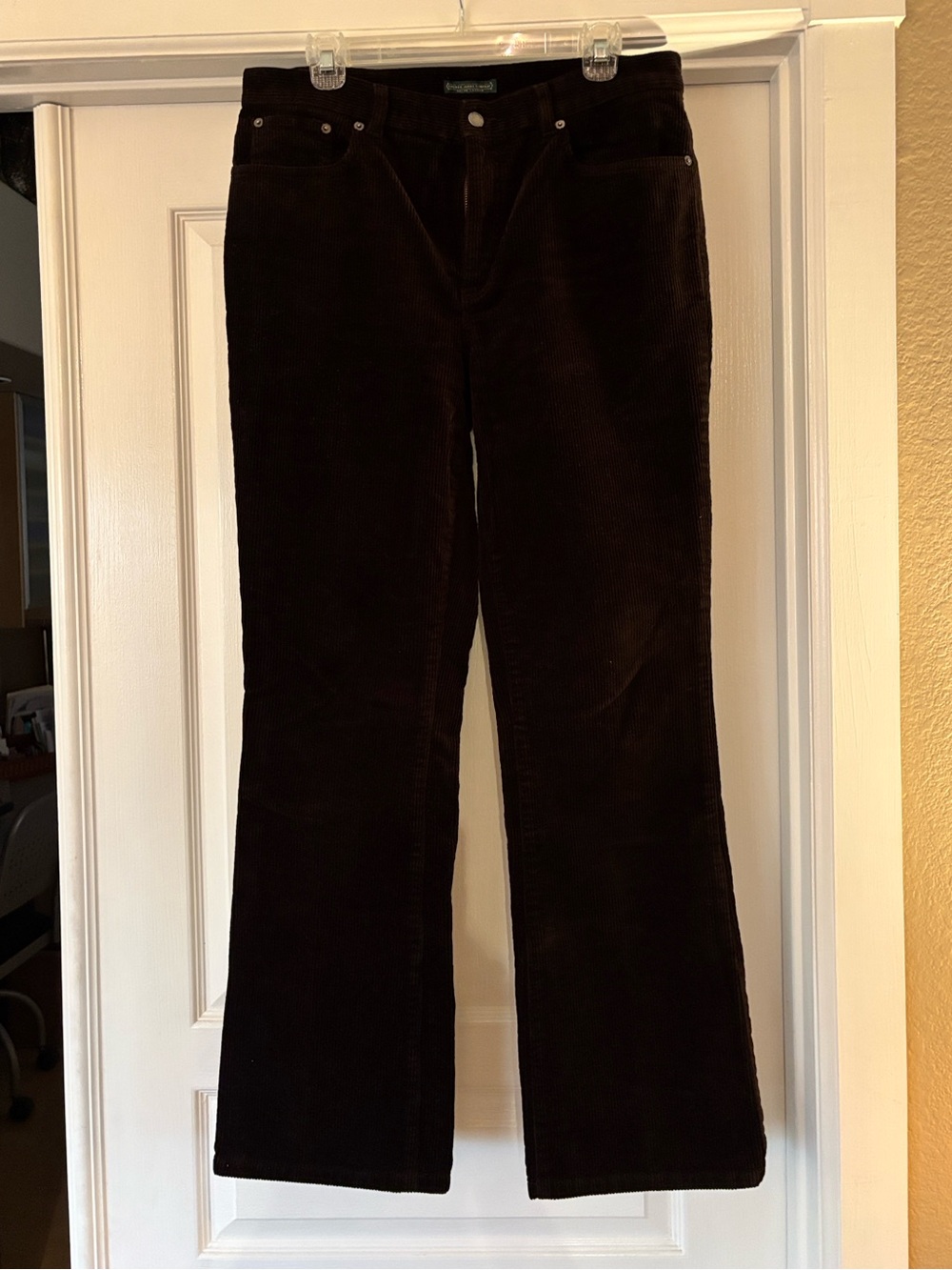 Lauren Jeans Ralph Lauren Corduroy Straight Pants Womens 12 Brown Y2K 31" Inseam
